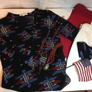 NWOT Honey Punch Tunic Native American Embroidered